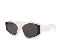 QTYQWC Gafas de sol y lentes de sol retro hip hop para hombres y mujeres, blanco/gris, Talla única