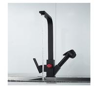 QTYQWC Grifo para Fregadero de Cocina, Control Dual frío y Caliente, Todo Cobre, rotación extraíble, Lavabo retráctil para Lavado de Verduras con Pistola rociadora (C7)