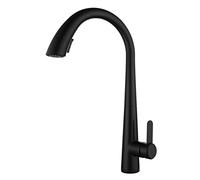 QTYQWC Grifos de Cocina con pulverización pullada Fregadero de Cocina Grifo de Acero Inoxidable Giratorio retráctil retráctil Grifo de Cocina-Negro (Color: Cepillado)