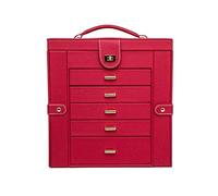 QTYQWC Joya Grande Base de Almacenamiento de joyería de Cuero en Gran joyero para el Collar del Collar del Anillo de niñas de Las Mujeres Organizador de pulsador de Arete con (Color: D)