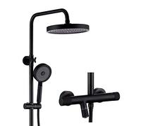 QTYQWC Juego de Combo de Ducha termostática Ducha de Ducha de baño Expuesto con un Cabezal de Ducha de Lluvia de 10 Pulgadas, Ducha de Mano Multifuncional, bañera, Cromo