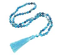 QTYQWC Nuevo 2025 Collar de oración de Cuentas de Moda Unisex para Mujeres 8 mm Ojo Tigre Negro