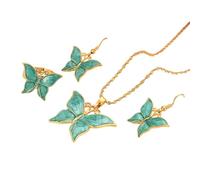 QTYQWC Nuevo 2025 Dubai India 14 K Fine GOL GF Collar Pendientes Pendientes Anillos Mujeres Papúa Papúa Nuevo Juntos de joyería de Fiesta Negro Black Verde Joyería Luxury Best For Gift