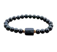 QTYQWC Nuevo 2025 Natural Natural Raw Black Tourmaline Gemaline Pulsera con Cuentas Negativas Muñeco de la muñeca Malas Joya Joya de Lujo con los Accesorios de Moda