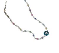 QTYQWC Nuevo 2025 para una Llegada Moderna Resina Colorida 925 Cadenas Femeninas de Plata de Plata esterlina Joyería para Mujeres Joyas de decoración Conmemorativa con Accesorios de Moda
