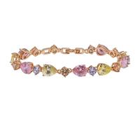 QTYQWC Nuevo 2025 Unisex (19 cm) Color de oro Full Light Multicolor CZ Pulsera para mujeres Funciones de joyas de moda