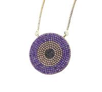 QTYQWC Nuevo 2025 Unisex Fashion Round Circon Charm Lucky Turkish Blue Pendse Collar de Gargantilla de dianis