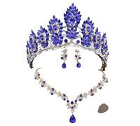 QTYQWC Nuevo 2026 Tiaras de Cristal y Pendientes de Collar Juegos de joyería Nupcial para Mujeres Hers Vestidos de Novia Corona Correo Accesorios de Disfraces Accesorios de Moda Regalo Creativo