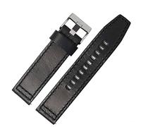 QTYQWC para JR1354 | 1487 | 1424 Banda de reloj Releición retro Correa diesel de cuero genuino Negro Marrón oscuro 22 mm (color: Broche de plata marrón, tamaño: 24 mm)