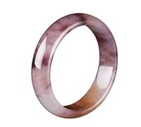 QTYQWC Pulsera de Banda Ancha Tallada a Mano Violeta Natural joyería Boutique de Moda para Mujer Pulsera de Jade de Seda Dorada Regalo (Color de la Joya: 60-62 mm)