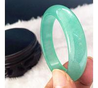 QTYQWC Pulsera de Jade, joyería de Jade para Mujer, Pulsera de Jade Verde pálido de Especies de Hielo Natural Pulsera de Jade de Roca Natural (63 mm)