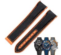 QTYQWC Pulsera de Reloj de 20 mm y 22 mm para Omega 300 600 Planet Ocean, Hebilla Plegable, Correa de Nailon de Silicona, Accesorios para Reloj, Correa de Reloj