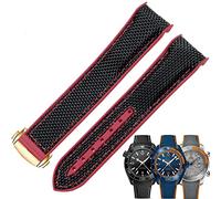 QTYQWC Pulsera de Reloj de 20 mm y 22 mm para Omega 300 600 Planet Ocean, Hebilla Plegable, Correa de Nailon de Silicona, Accesorios para Reloj, Correa de Reloj