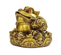 QTYQWC Sculpture Store Caja registradora Adornos de Sapo Dorado de latón Esculturas Decorativas Feng Shui Estatua de Cobre (S)