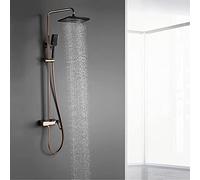 QTYQWC Sistema de Ducha con bañera, Lluvia de Lujo Cabezal de Ducha con pulverizador de Ducha de Mano, Grifo de Ducha de Mango montonero montado en la Pared, Cromo Cromado