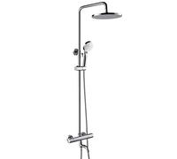 QTYQWC Sistema de Ducha termostática de Ducha con Cabeza de Lluvia de 8 Pulgadas Cabezal de Ducha de 3 Funciones Rarco de tobogán Ajustable Finish