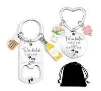 QTZXZX anunciar embarazo Llavero. Ideas regalos originales Sorpresa anuncio embarazo Vas a ser Tia y Tio bebe regalo bautizo (Tios) (1)