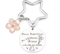 QTZXZX Llavero Amiga Personalizado para Regalo de Pareja, Navidad - Letras Nunca Subestimes la Diferencia que Hiciste y las Vidas que Tocaste