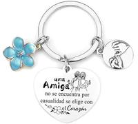 QTZXZX Llavero Amiga personalizado,regalo para cumpleaños de la Amiga, Letras de llaverouna Amiga no se encuentra por casualidad se elige con EL Corazón