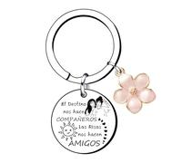 QTZXZX llavero amigos, llavero regalo pareja, llavero regalo navidad, hombre mujer llavero, hermana, regalo pareja, llavero parejaEl Destino nos hace COMPAÑEROS Las Risas nos hacen AMIGOS