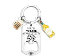 QTZXZX Llavero de fútbol divertido y original | Llavero Atlético | Regalo divertido para aficionados del Atlético de Madrid | Idea original para cumpleaños, Navidad o Día del Padre | Llavero (5)