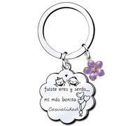 QTZXZX Llavero Gift Woman, Llavero Gift Friend, Llavero Amistad, Letras de llaverofuiste eres y serás...mi más bonita casualidad