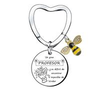 QTZXZX Llavero Maestra Regalo Maestro Fin de Año Escolar Regalo Navidad Regalo Maestro MaestroUn gran PROFESOR es difícil de encontrar e imposible de olvidar (1)