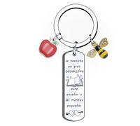 QTZXZX Llavero Maestra Regalo Maestro Regalo Fin de Año Escolar Regalo Maestro Navidad Un gran PROFESOR es difícil de encontrar e imposible de olvidar (5)