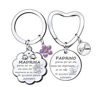 QTZXZX Llavero Padrino y Madrina Personalizado, Regalo Navidad Para Pareja - Gracias Por Ser una Pieza Tan Importante en Mi Vida Te Quiero Para Siempre