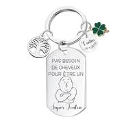 QTZXZX Llavero Personalizado Anuncio No Necesita Cabello Para Ser Un Super Tonton - Regalo Anuncio de Embarazo Tonton-Regalo Divertido Futuro Tonton Cumpleaños