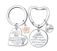 QTZXZX Llavero Personalizado Tío y Tía, Regalo de Pareja para Navidad, con Letras