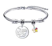 QTZXZX Pulsera maestra regalo maestro regalo fin de año escolar regalo maestro regalo navidad regalo maestro regalo maestrose necesita un gran corazón para enseñar a las mentes pequeñas (1)