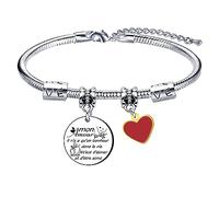 QTZXZX Regalo de Navidad, San Valentín regalo pulsera, regalo amoroso pareja novia novio pulsera pulsera pulsera para pareja, regalo amoroso pareja llavero "Mi Amor hay solo un ", L, Acero inoxidable