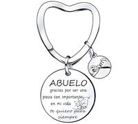 QTZXZX Regalo del abuelo, llavero del abuelo, llavero del hombre, regalo del hombre Abuelo gracias por ser una pieza tan importante en mi vida te quiero para siempre