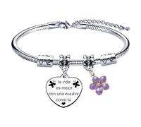 QTZXZX Regalo del día de la madre, pulsera del día de la madre, regalo de mamá, El Amor entre Madre e Hija es Para Siempre (3)