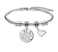 QTZXZX Regalos de Navidad Abuela,Regalo de la Abuela,Día de la Madre,Pulsera Mujer,Pulsera Abuela Abuela Tu eres un tesoro en mi vida Aprecio cada momento pasado en tu compañía y, L, Acero inoxidable