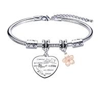 QTZXZX - Regalos de navidad para mamá, regalo para mamá, día de la madre, pulsera para mujer, pulsera mamá, pulsera de amor que existe entre una madre y su hija nunca se apaga, L, Acero inoxidable