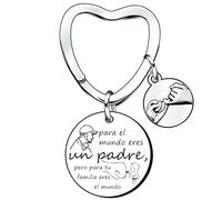 QTZXZX Regalos Día del Padre, Llavero Regalos, Papá Cumpleaños Regalos, Llavero Papá Regalos, Papi, Día del Padre, Regalos Hombres “para el mundo eres un padre,pero para tu familia eres el mundo”