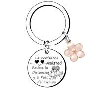 QTZXZX Regalos originales para amigos,Llavero amigos para siempre,Llavero de la amistad amigos,Llavero amigoaLa Verdadera Amistad Resiste la Distancia y el Paso del Tiempo
