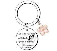 QTZXZX Regalos originales para amigos,Llavero amigos para siempre,Llavero de la amistad amigos,Llavero amigoaLa vida nos hizo amigas, pero el tiempo Hermanas