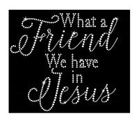 Qu amigo tenemos en Jess! Transferencia de camiseta con cristales brillantes y diamantes de imitacin termoadhesivos de JCS Rhinestones