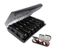 Quacc 1 pastillero semanal para 7 días, 3 veces, portátil, organizador de píldoras de medicina de viaje, caja para tabletas para cápsulas de gel, aceites de pescado, vitaminas, suplementos (negro)