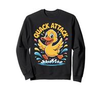 Quack Attack Funny Duck Splash Cartoon Humor Hombres Mujeres Niños Sudadera