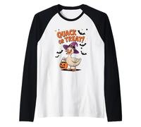 Quack or Treat Funny Goose Geese Duck Halloween Costume Camiseta Manga Raglan