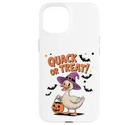 Quack or Treat Funny Goose Geese Duck Halloween Costume Carcasa para iPhone 15