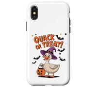 Quack or Treat Funny Goose Geese Duck Halloween Costume Carcasa para iPhone X/XS