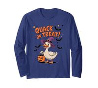 Quack or Treat Funny Goose Geese Duck Halloween Costume Manga Larga