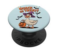 Quack or Treat Funny Goose Geese Duck Halloween Costume PopSockets PopGrip Adhesivo