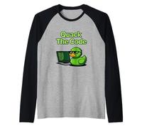 Quack The Code Coder Programación Ciencias de la Computación Camiseta Manga Raglan