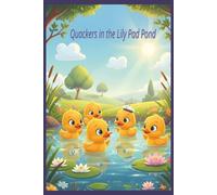Quackers in the Lily Pad Pond: Funny pretty duck college ruled notebook for him. At a clear pond under the warm sunlight, five little ducklings are enjoying a special holiday.